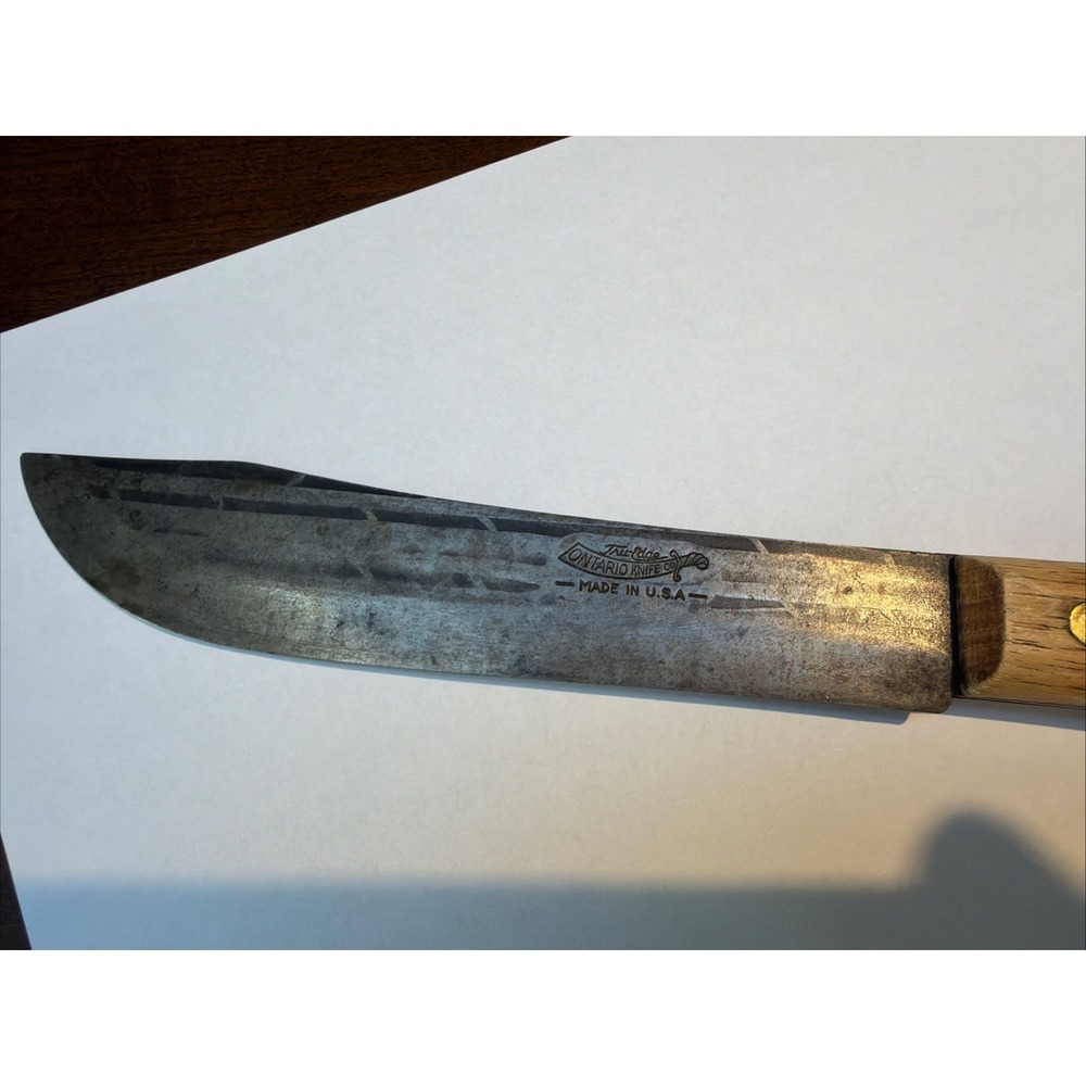 Old Hickory Ontario Knife Company 7" Blade Butcher Kitchen 11.5" Total - Picture 3 of 11